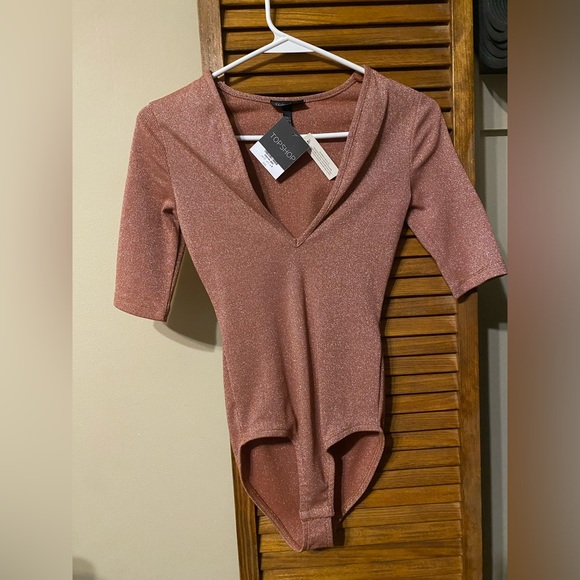Topshop Tops - SHINY PINK, TOPSHOP, US 0, WITH TAG, BODYSUIT